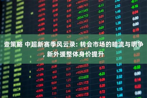 壹策略 中超新赛季风云录: 转会市场的暗流与明争, 新外援整体身价提升